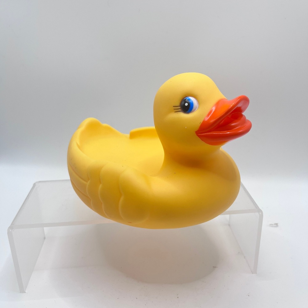 Yellow Rubber Duck Floating Soap Holder Bath Tub Accessory Toy Decor